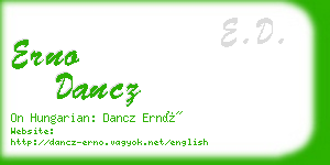 erno dancz business card